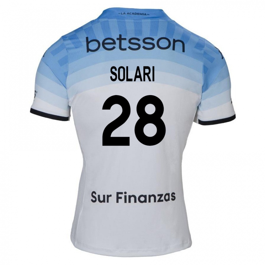 Homme Maillot Santiago Solari #28 Blanc Bleu Noir Tenues Extérieur 2024/25 T-Shirt Suisse