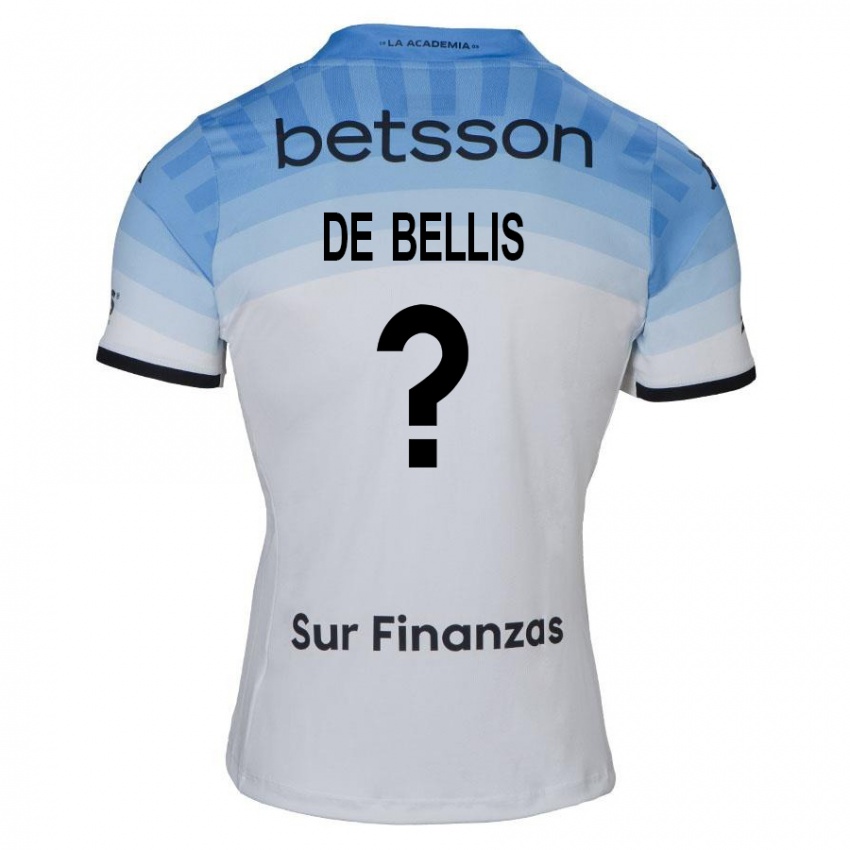 Homme Maillot Thiago De Bellis #0 Blanc Bleu Noir Tenues Extérieur 2024/25 T-Shirt Suisse