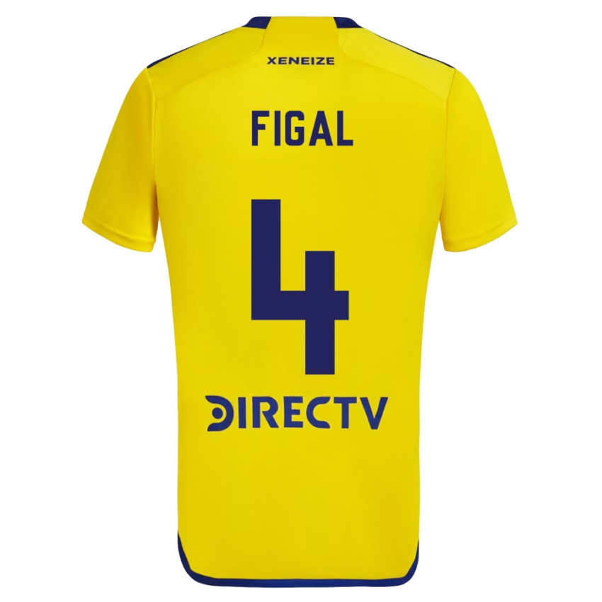 Homme Maillot Nicolás Figal #4 Jaune Bleu Tenues Extérieur 2024/25 T-Shirt Suisse