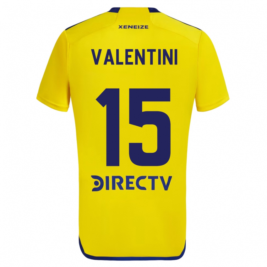 Homme Maillot Nicolas Valentini #15 Jaune Bleu Tenues Extérieur 2024/25 T-Shirt Suisse