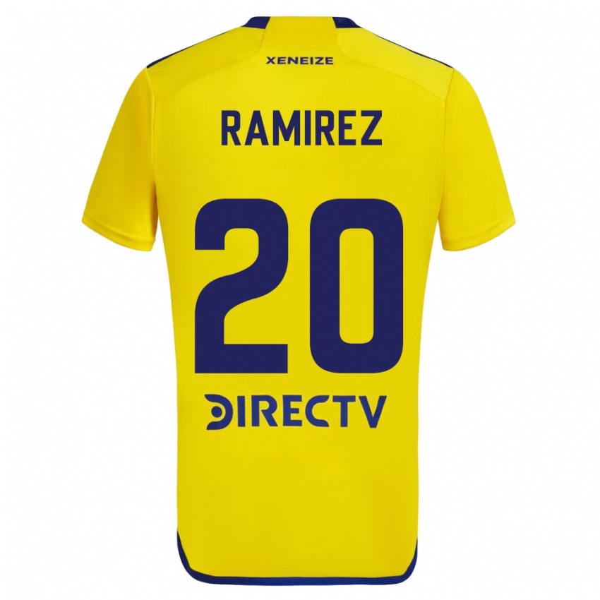 Homme Maillot Juan Ramirez #20 Jaune Bleu Tenues Extérieur 2024/25 T-Shirt Suisse