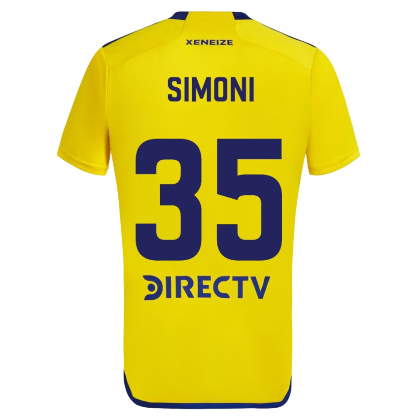 Homme Maillot Valentino Simoni #35 Jaune Bleu Tenues Extérieur 2024/25 T-Shirt Suisse