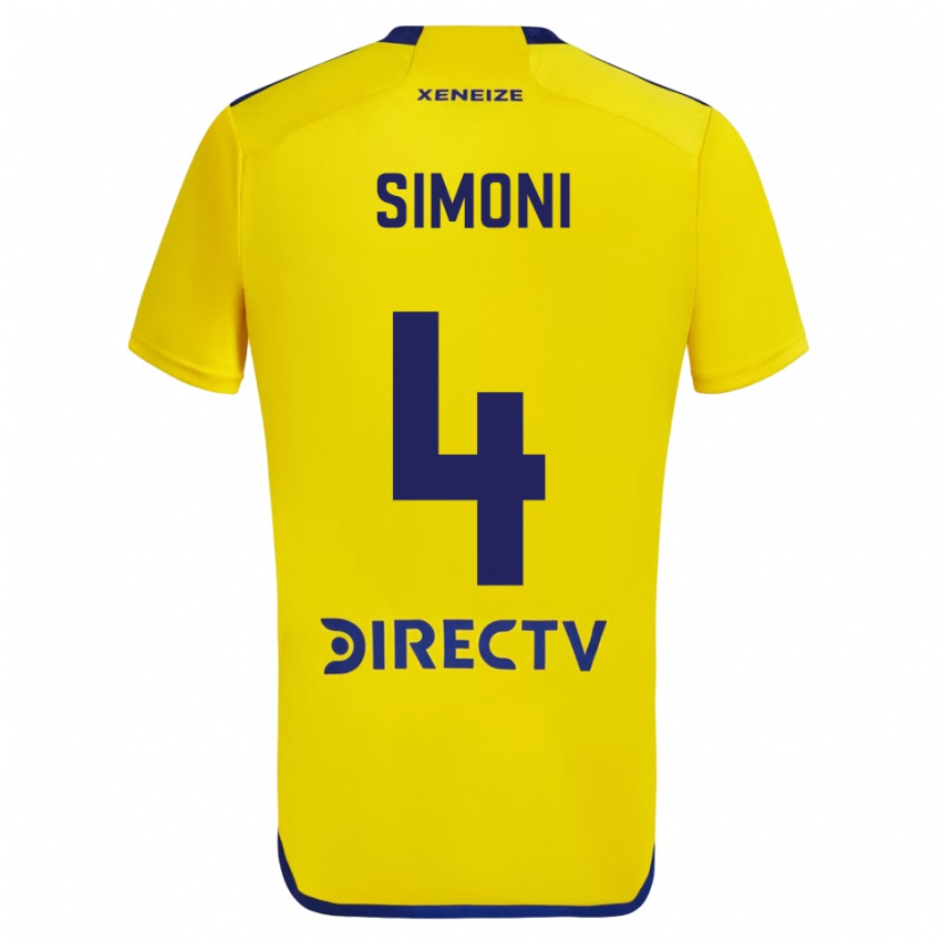 Homme Maillot Tiago Simoni #4 Jaune Bleu Tenues Extérieur 2024/25 T-Shirt Suisse