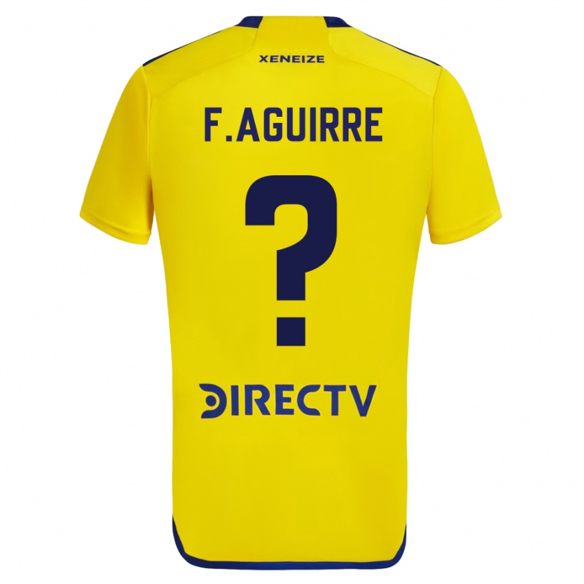 Homme Maillot Federico Aguirre #0 Jaune Bleu Tenues Extérieur 2024/25 T-Shirt Suisse