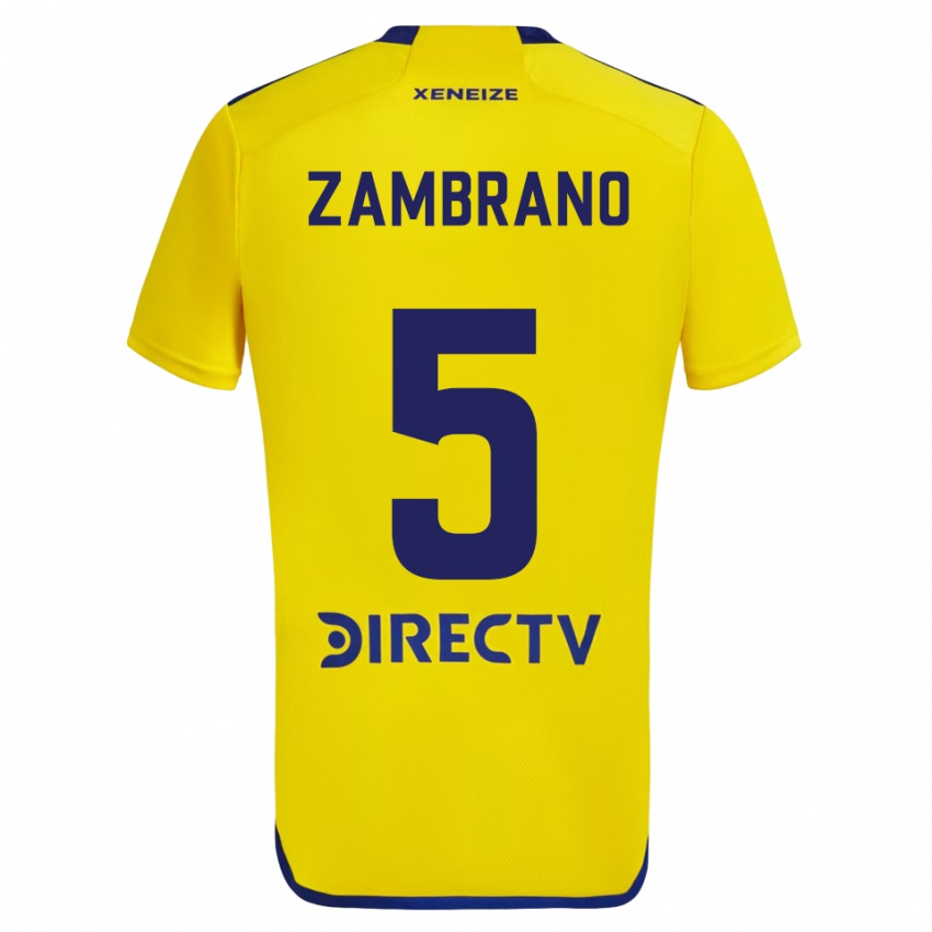 Homme Maillot Carlos Zambrano #5 Jaune Bleu Tenues Extérieur 2024/25 T-Shirt Suisse