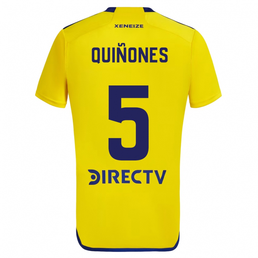 Homme Maillot Florencia Quinones #5 Jaune Bleu Tenues Extérieur 2024/25 T-Shirt Suisse