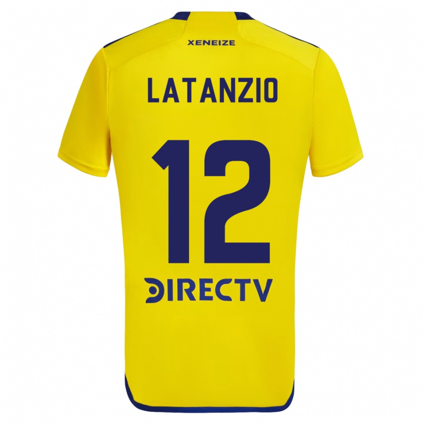 Homme Maillot Florencia Latanzio #12 Jaune Bleu Tenues Extérieur 2024/25 T-Shirt Suisse