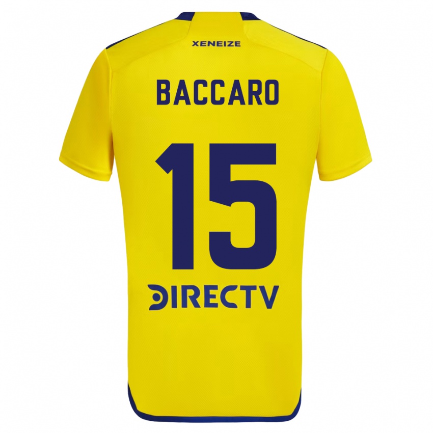 Homme Maillot Camila Baccaro #15 Jaune Bleu Tenues Extérieur 2024/25 T-Shirt Suisse