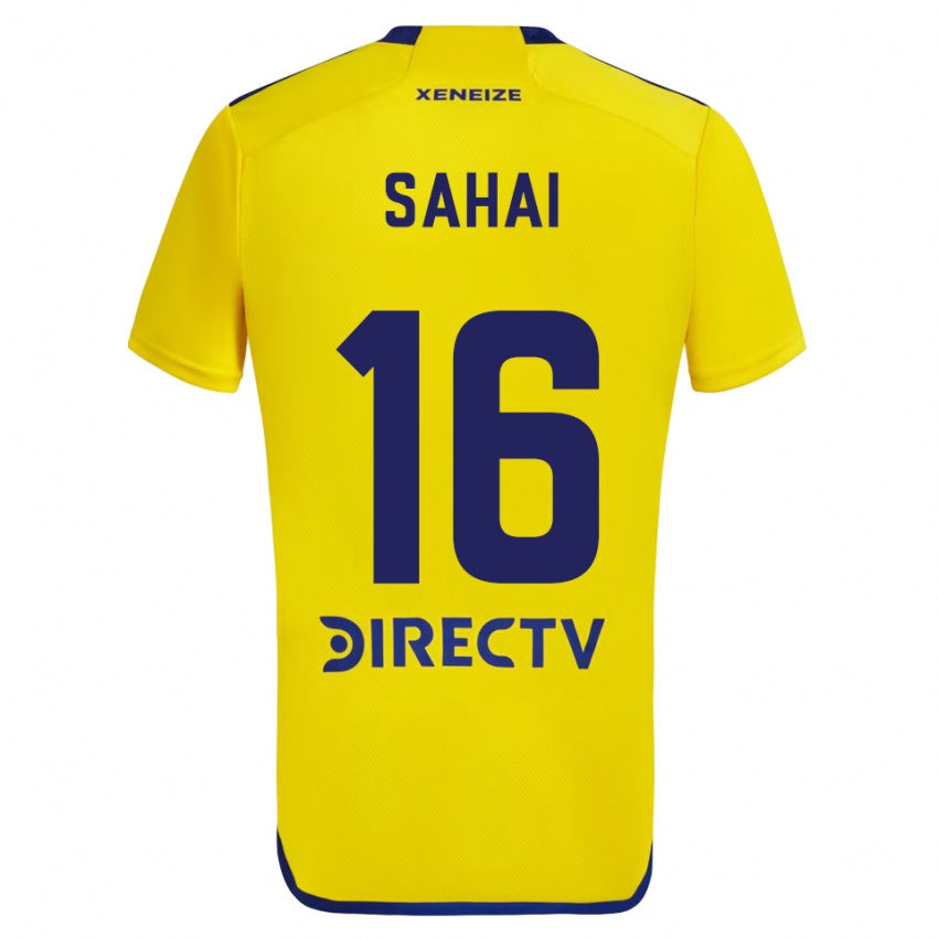 Homme Maillot Veer Sahai #16 Jaune Bleu Tenues Extérieur 2024/25 T-Shirt Suisse