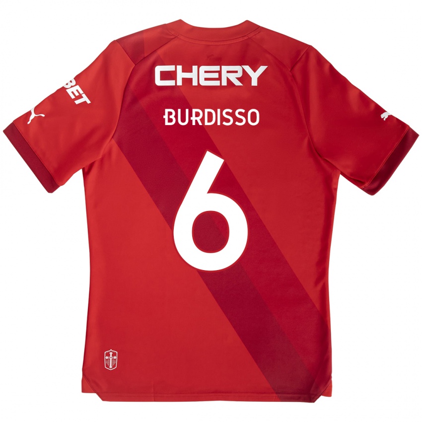 Herren Guillermo Burdisso #6 Rot-Weiss Auswärtstrikot Trikot 2024/25 T-Shirt Schweiz