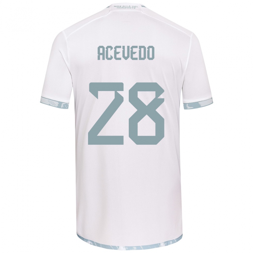 Herren Florencia Acevedo #28 Weiß Grau Auswärtstrikot Trikot 2024/25 T-Shirt Schweiz