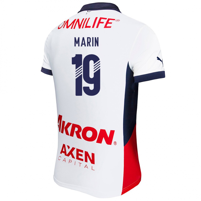 Homme Maillot Ricardo Marín #19 Blanc Rouge Bleu Tenues Extérieur 2024/25 T-Shirt Suisse