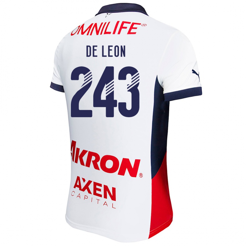 Homme Maillot Jared De León #243 Blanc Rouge Bleu Tenues Extérieur 2024/25 T-Shirt Suisse