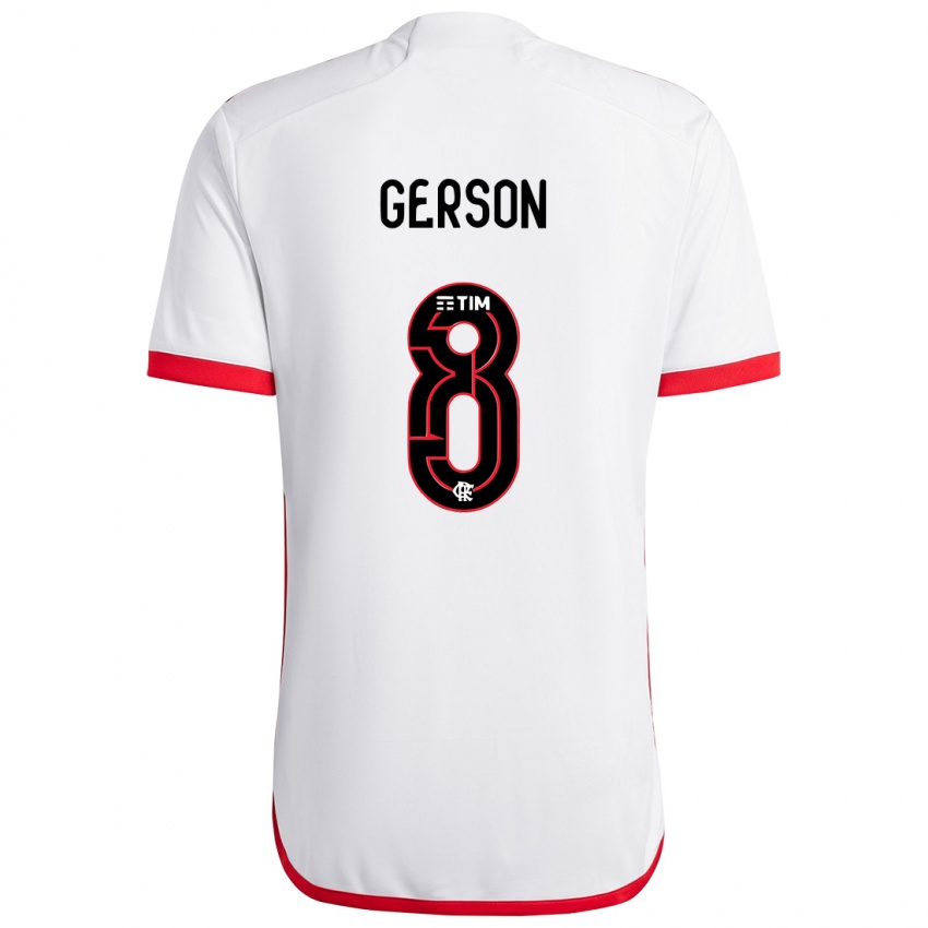 Herren Gerson #8 Weiß Rot Auswärtstrikot Trikot 2024/25 T-Shirt Schweiz