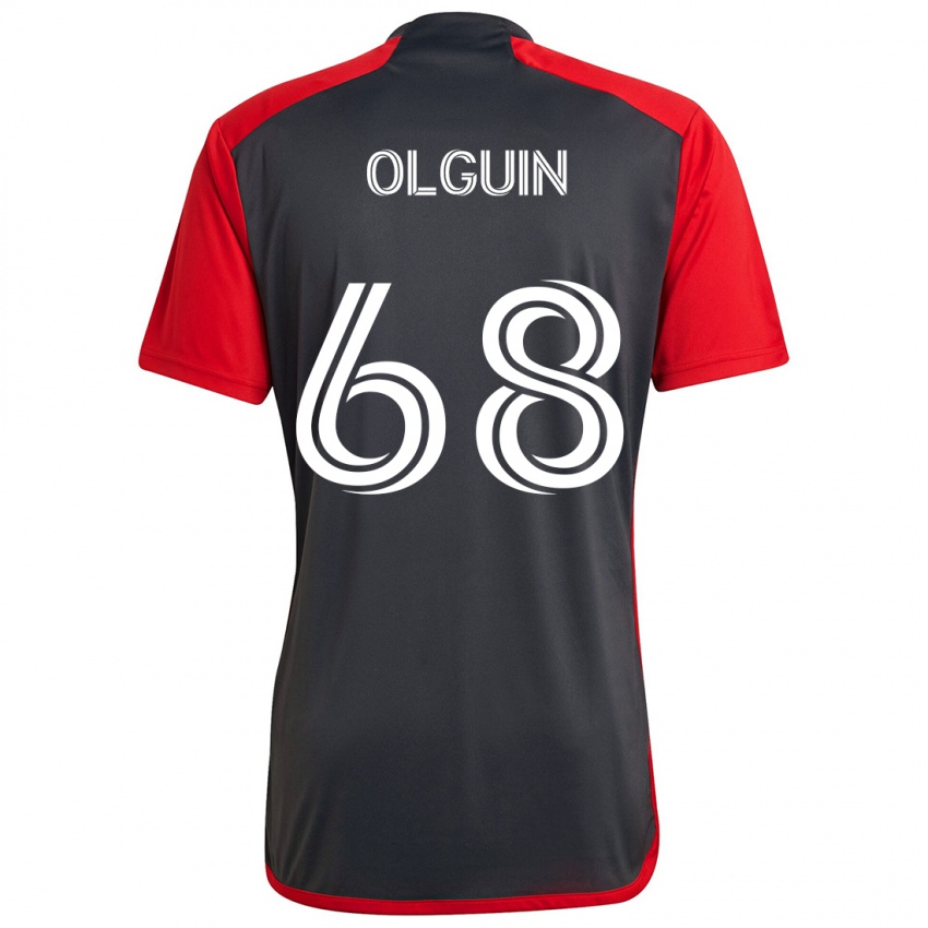 Femme Maillot Lucas Olguin #68 Rouge Gris Tenues Domicile 2024/25 T-Shirt Suisse