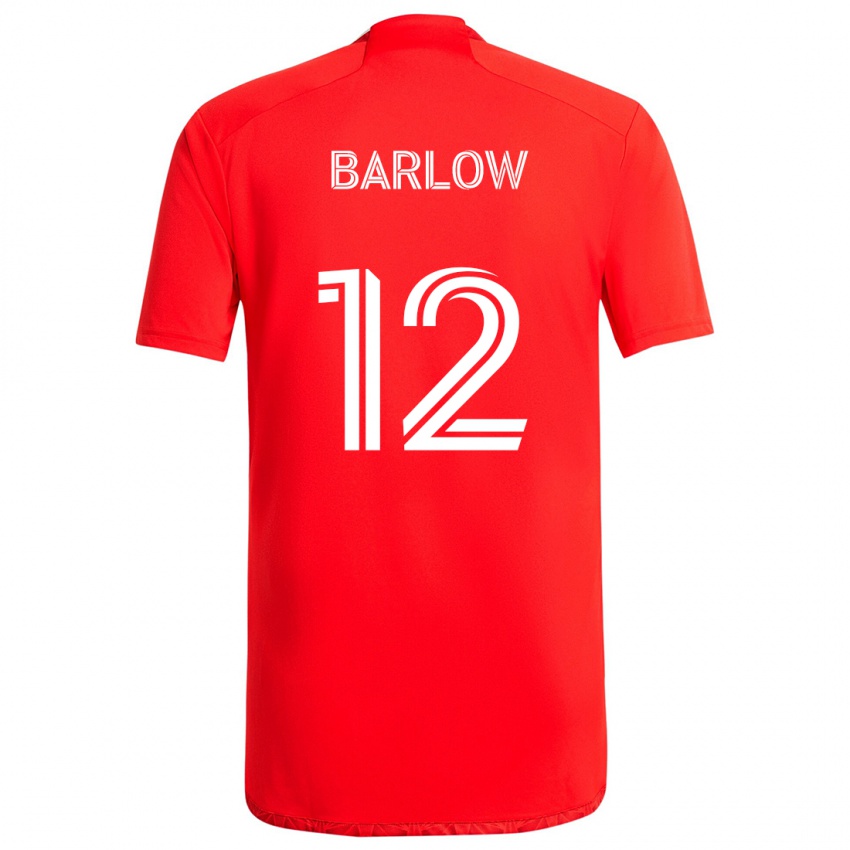 Femme Maillot Tom Barlow #12 Rouge Blanc Tenues Domicile 2024/25 T-Shirt Suisse