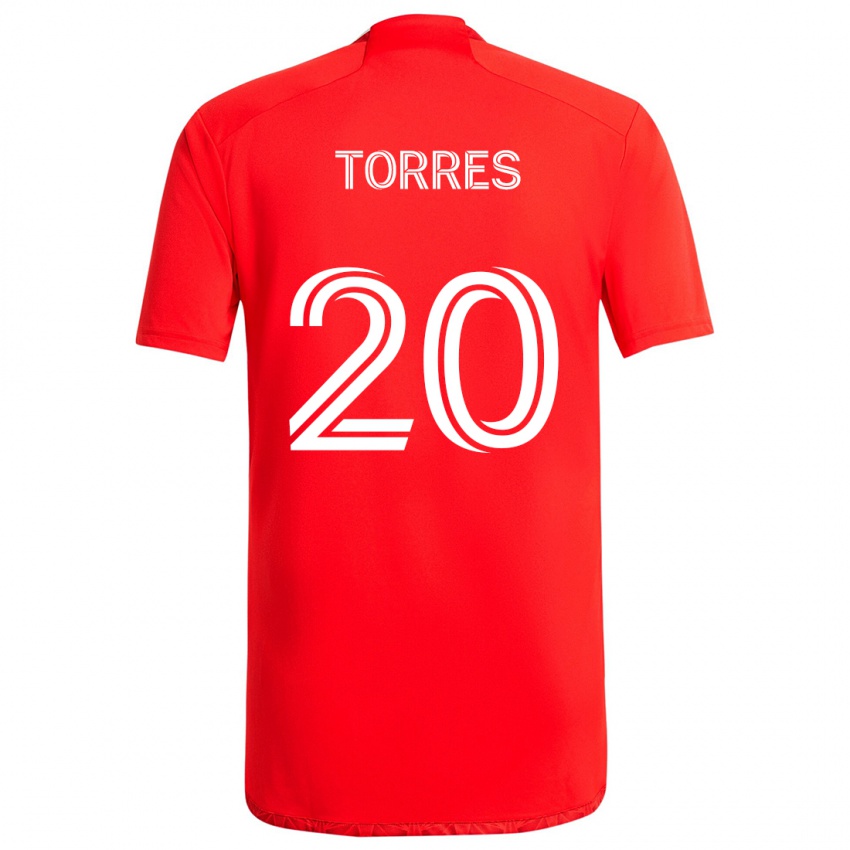 Femme Maillot Jairo Torres #20 Rouge Blanc Tenues Domicile 2024/25 T-Shirt Suisse