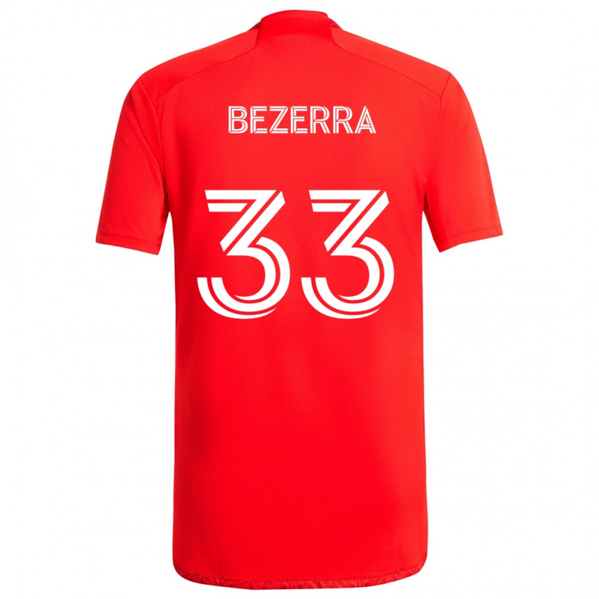 Femme Maillot Victor Bezerra #33 Rouge Blanc Tenues Domicile 2024/25 T-Shirt Suisse