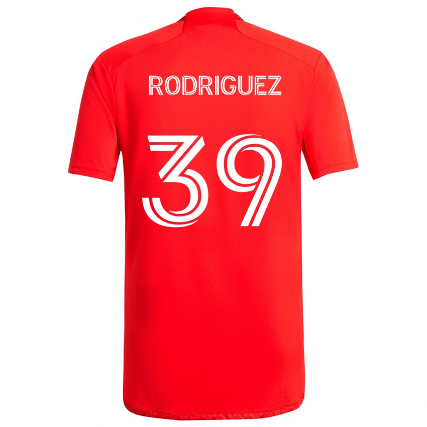 Femme Maillot Allan Rodriguez #39 Rouge Blanc Tenues Domicile 2024/25 T-Shirt Suisse