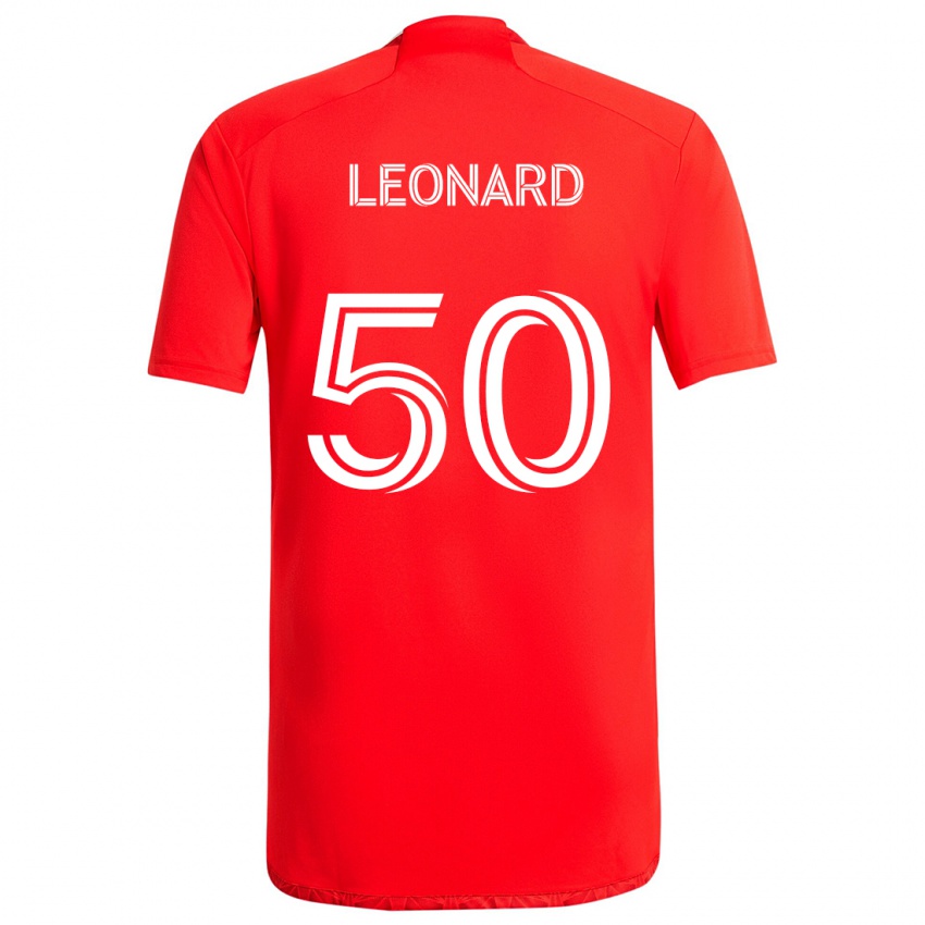 Femme Maillot Eric Leonard #50 Rouge Blanc Tenues Domicile 2024/25 T-Shirt Suisse