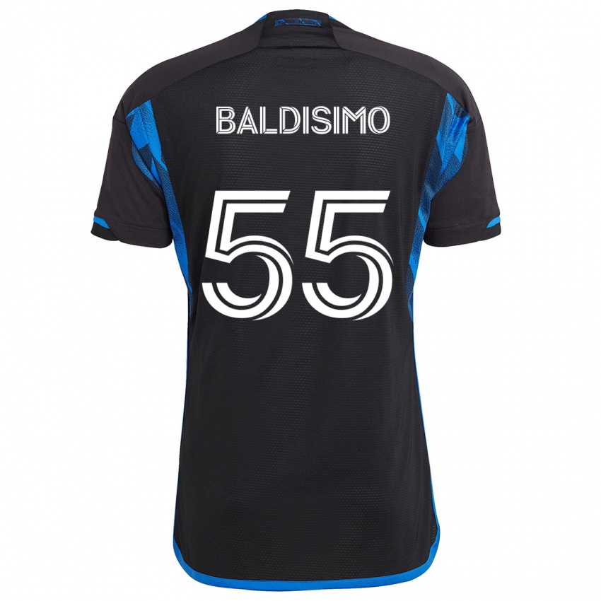 Femme Maillot Michael Baldisimo #55 Bleu Noir Tenues Domicile 2024/25 T-Shirt Suisse