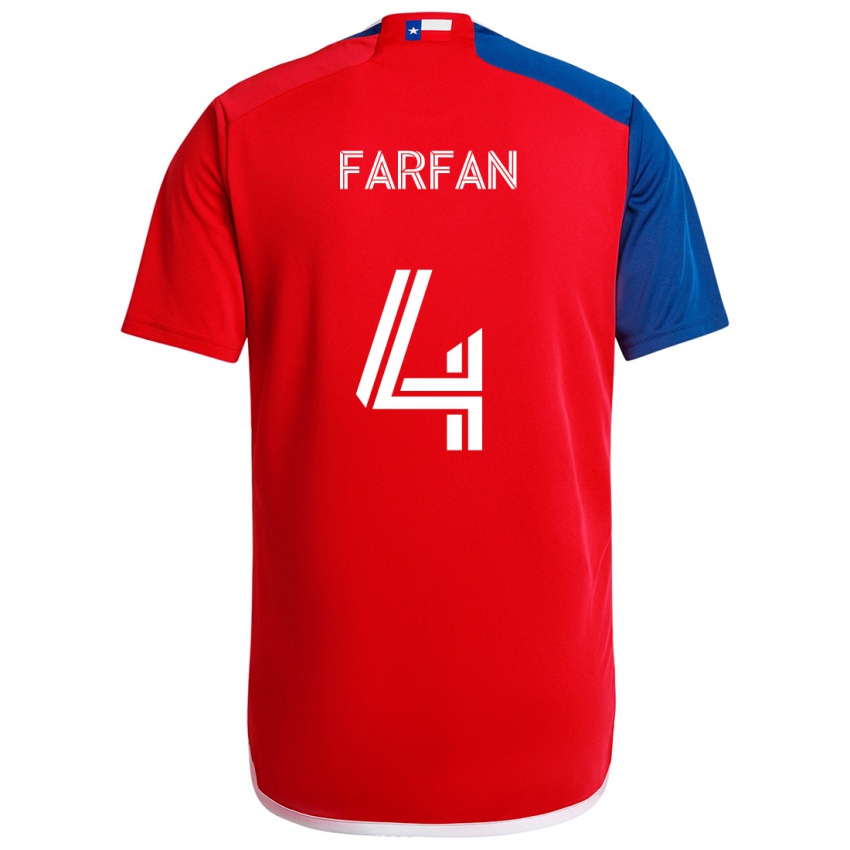 Femme Maillot Marco Farfán #4 Bleu Rouge Tenues Domicile 2024/25 T-Shirt Suisse