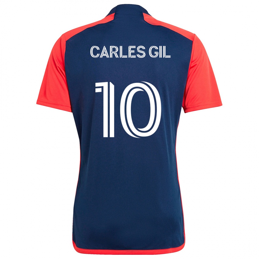 Femme Maillot Carles Gil #10 Bleu Rouge Tenues Domicile 2024/25 T-Shirt Suisse