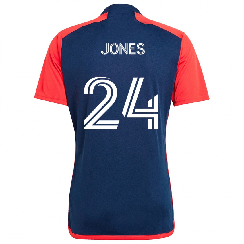 Femme Maillot Dejuan Jones #24 Bleu Rouge Tenues Domicile 2024/25 T-Shirt Suisse