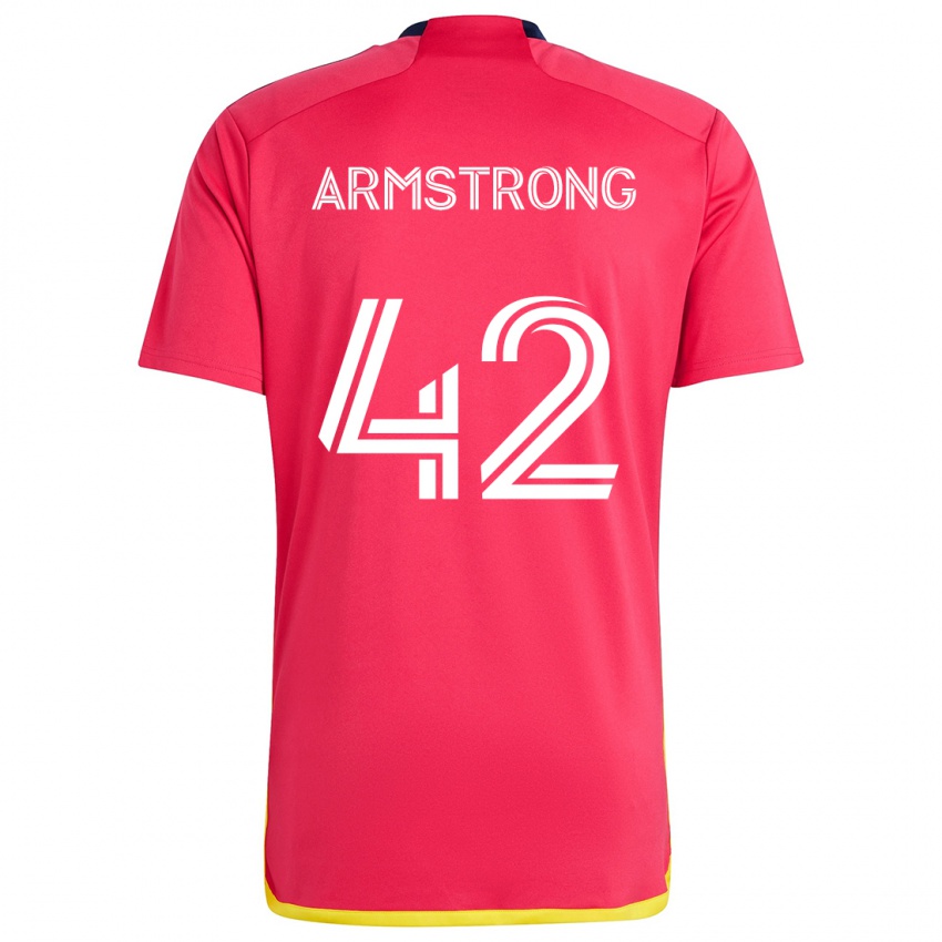 Femme Maillot Ezra Armstrong #42 Rouge Bleu Tenues Domicile 2024/25 T-Shirt Suisse