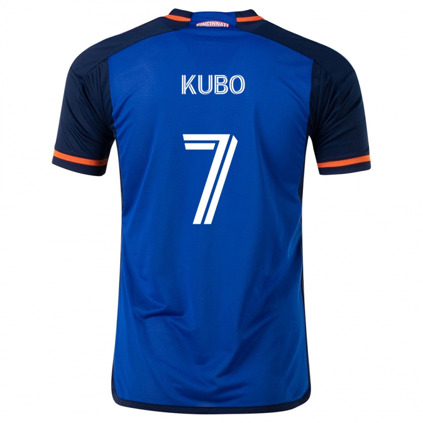 Femme Maillot Yuya Kubo #7 Bleu Blanc Tenues Domicile 2024/25 T-Shirt Suisse