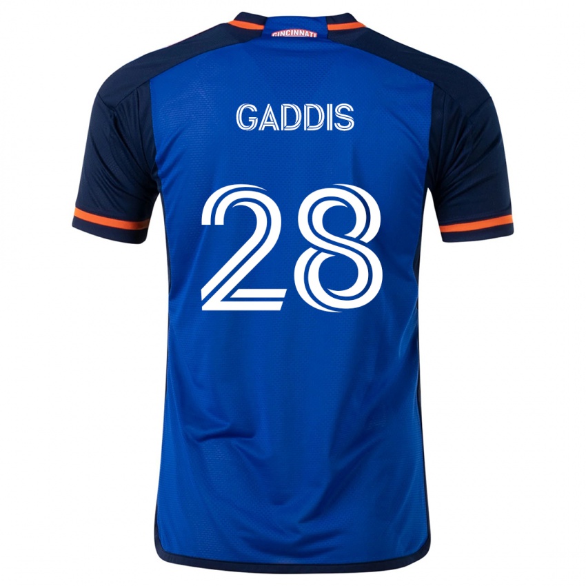 Femme Maillot Raymon Gaddis #28 Bleu Blanc Tenues Domicile 2024/25 T-Shirt Suisse