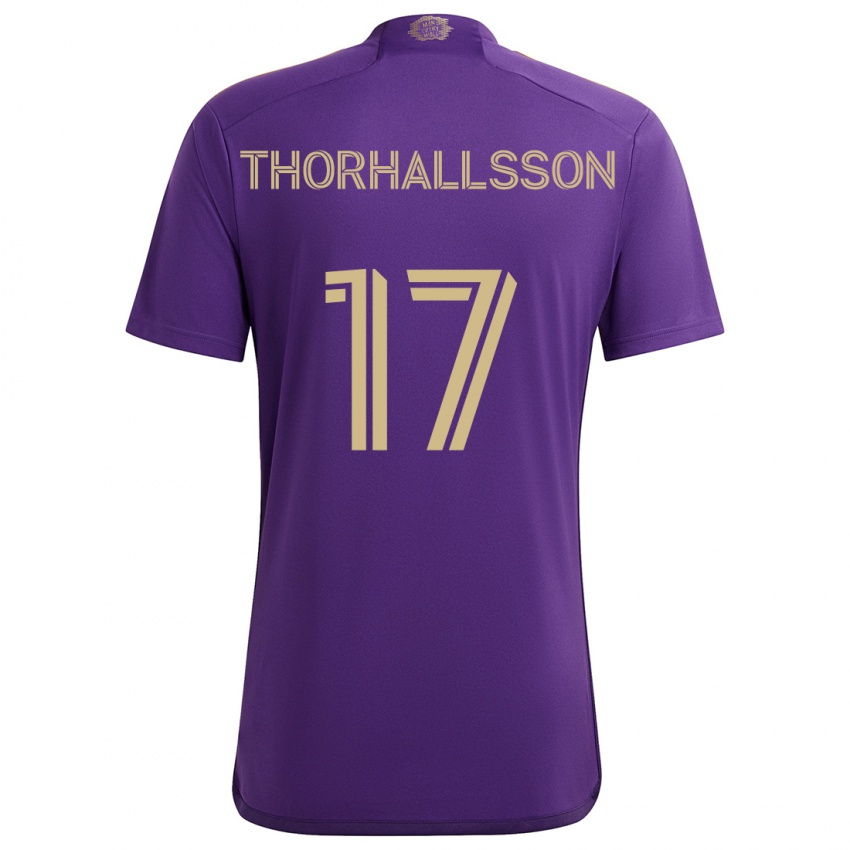 Femme Maillot Dagur Dan Thórhallsson #17 Violet Jaune Tenues Domicile 2024/25 T-Shirt Suisse