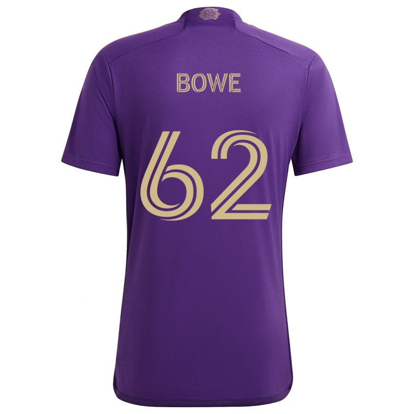 Femme Maillot Thomas Bowe #62 Violet Jaune Tenues Domicile 2024/25 T-Shirt Suisse