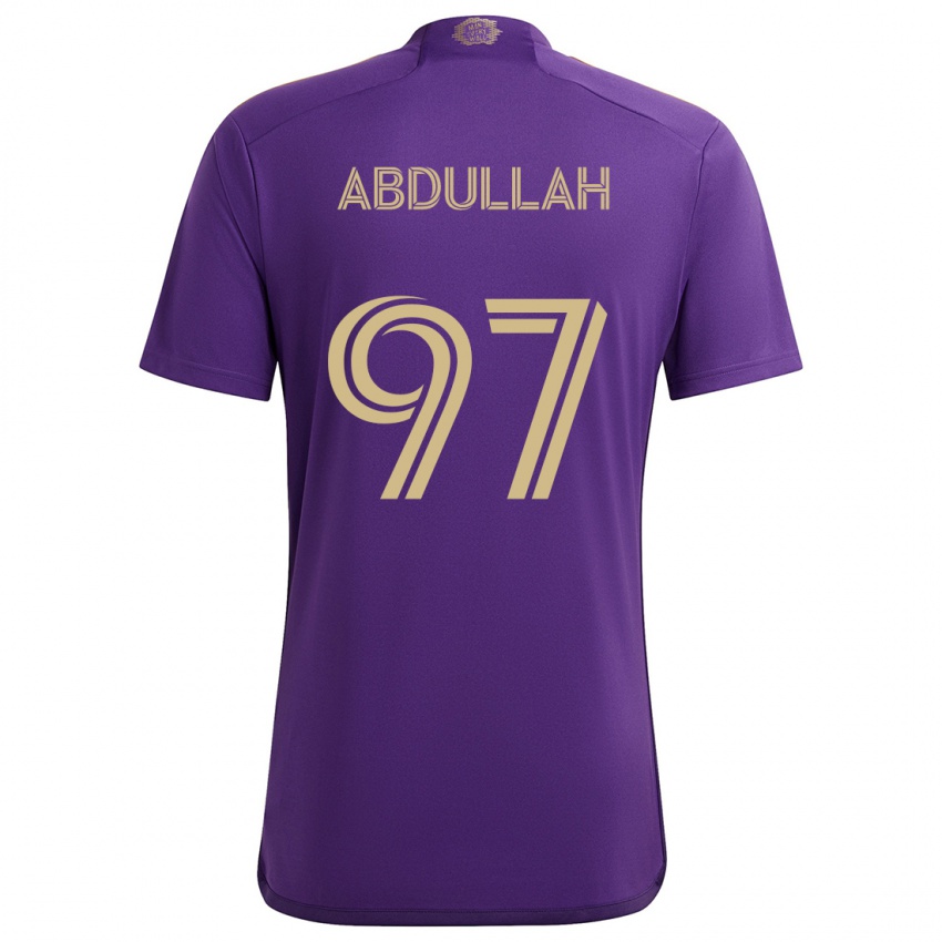 Femme Maillot Majed Abdullah #97 Violet Jaune Tenues Domicile 2024/25 T-Shirt Suisse