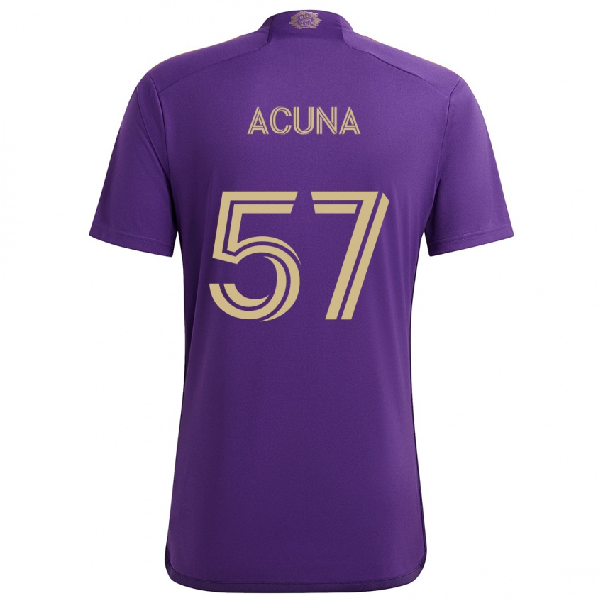 Damen Cristofer Acuña #57 Lila Gelb Heimtrikot Trikot 2024/25 T-Shirt Schweiz