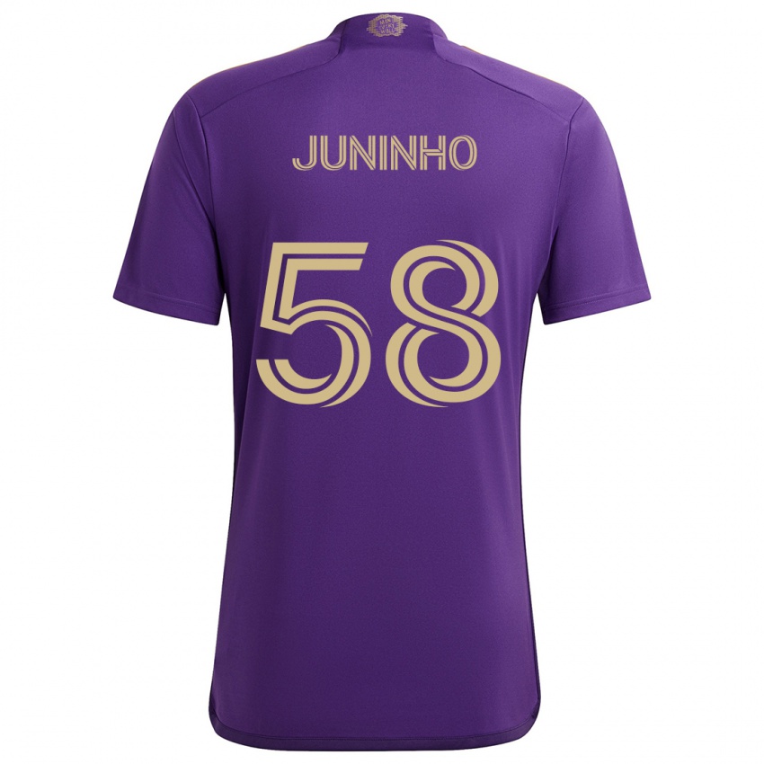 Femme Maillot Juninho #58 Violet Jaune Tenues Domicile 2024/25 T-Shirt Suisse