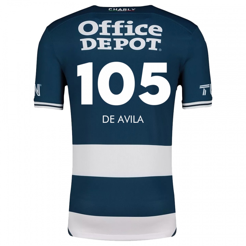 Damen José De Ávila #105 Blau Weiss Heimtrikot Trikot 2024/25 T-Shirt Schweiz