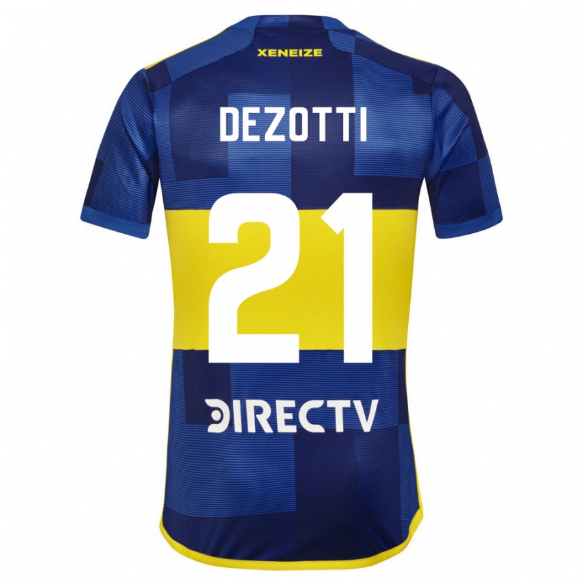 Femme Maillot Martina Dezotti #21 Bleu Jaune Tenues Domicile 2024/25 T-Shirt Suisse