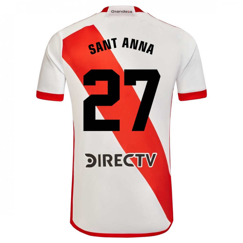 Femme Maillot Agustín Sant Anna #27 Blanc Rouge Tenues Domicile 2024/25 T-Shirt Suisse