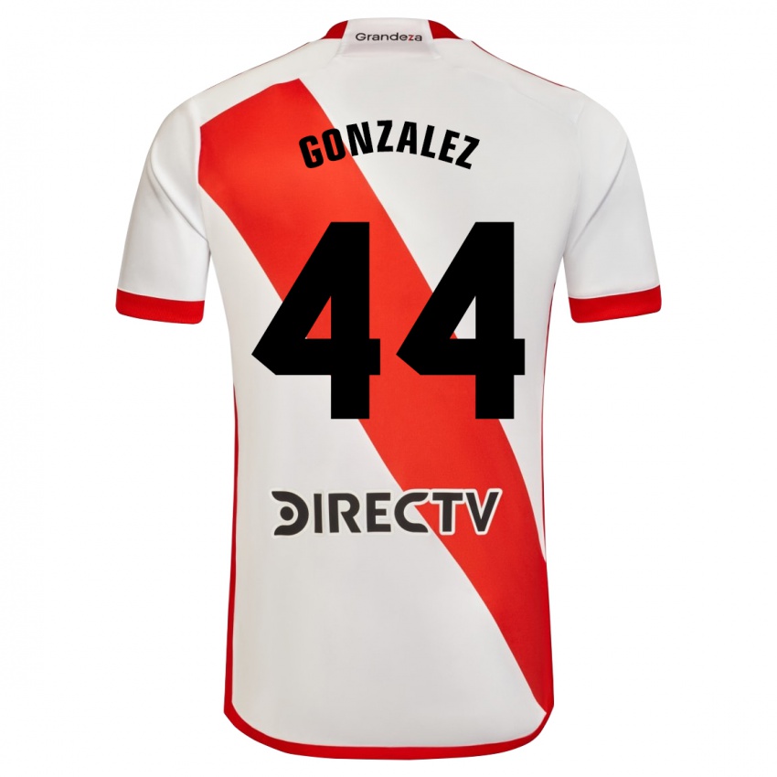 Femme Maillot Alexis González #44 Blanc Rouge Tenues Domicile 2024/25 T-Shirt Suisse