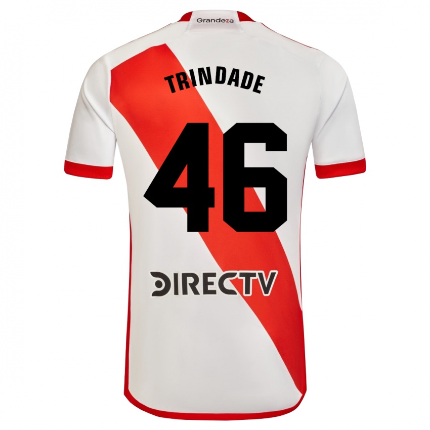 Femme Maillot Gonzalo Trindade #46 Blanc Rouge Tenues Domicile 2024/25 T-Shirt Suisse