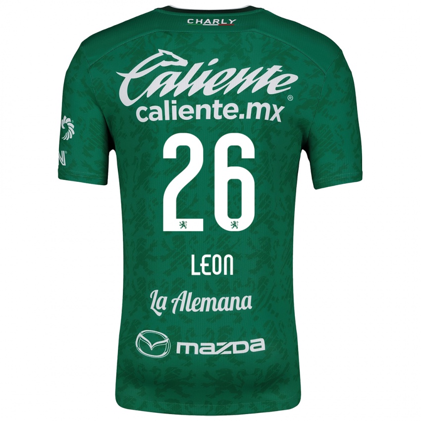 Femme Maillot Armando León #26 Vert Blanc Tenues Domicile 2024/25 T-Shirt Suisse