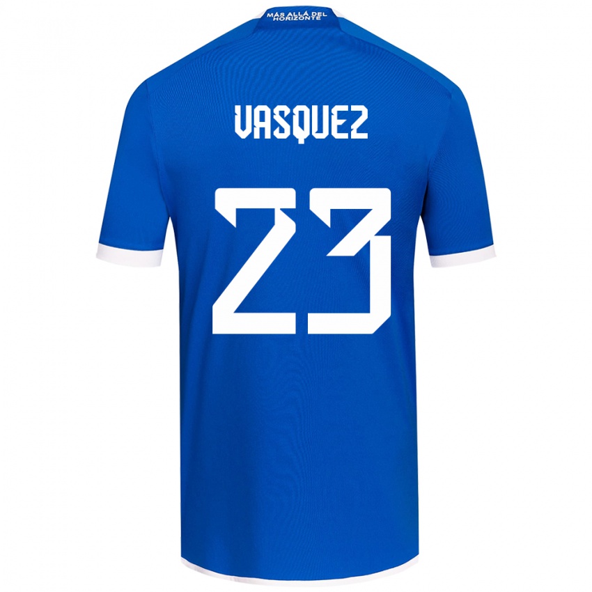 Femme Maillot Ignacio Vásquez #23 Bleu Blanc Tenues Domicile 2024/25 T-Shirt Suisse