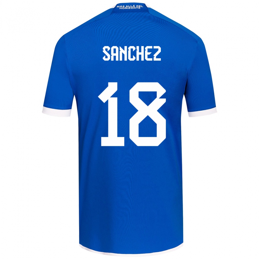 Femme Maillot Bárbara Sánchez #18 Bleu Blanc Tenues Domicile 2024/25 T-Shirt Suisse