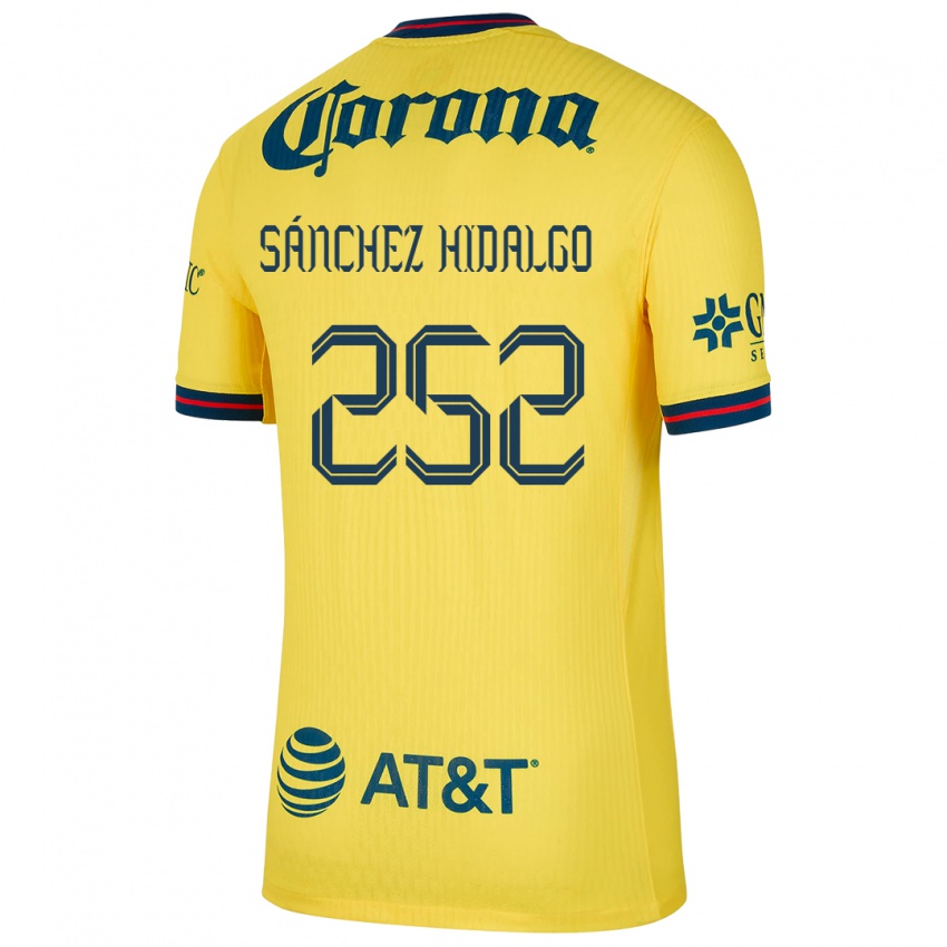 Femme Maillot Horacio Sánchez Hidalgo #252 Jaune Bleu Tenues Domicile 2024/25 T-Shirt Suisse