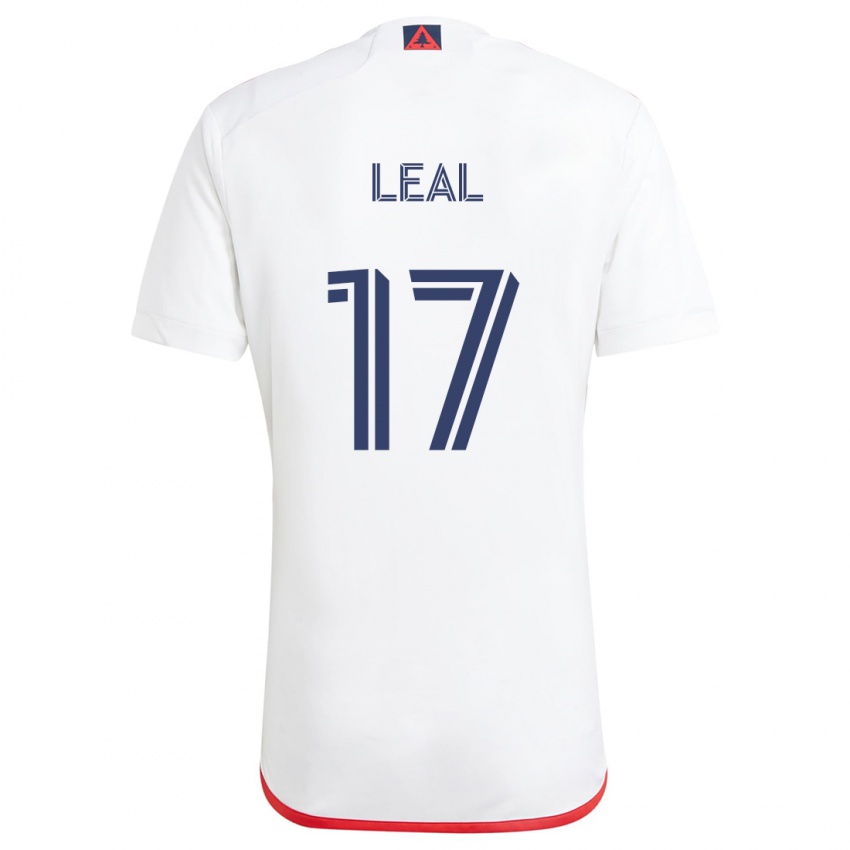 Femme Maillot Patrick Leal #17 Blanc Rouge Tenues Extérieur 2024/25 T-Shirt Suisse