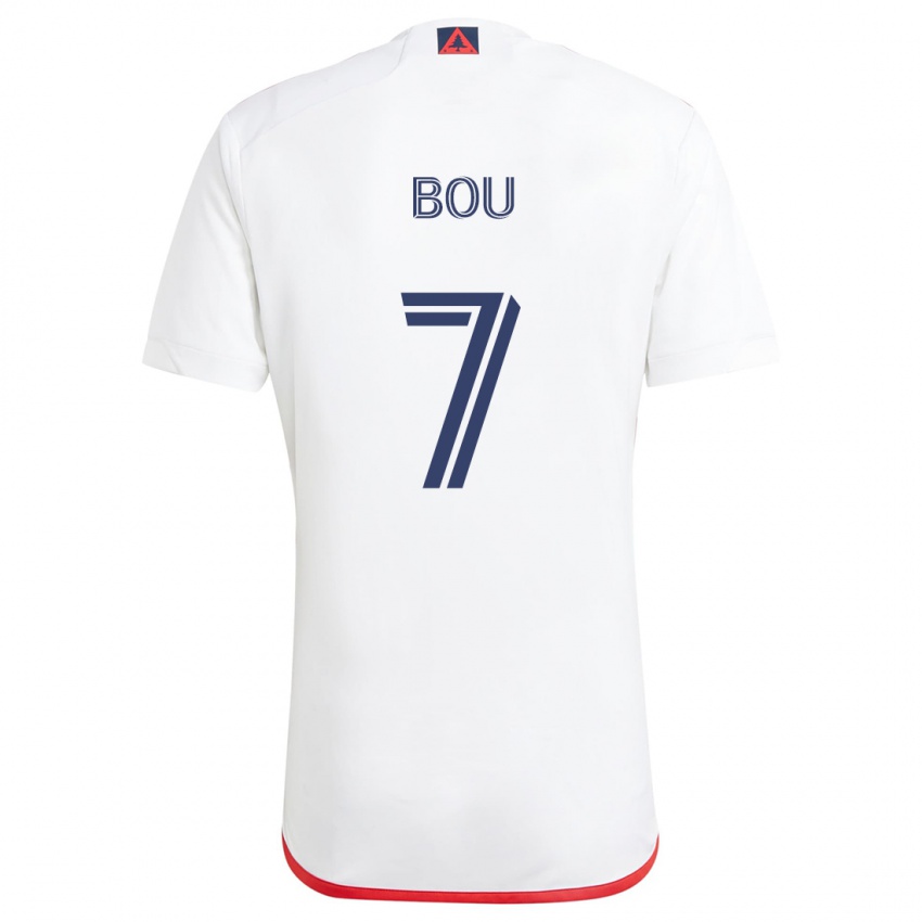 Damen Gustavo Bou #7 Weiß Rot Auswärtstrikot Trikot 2024/25 T-Shirt Schweiz