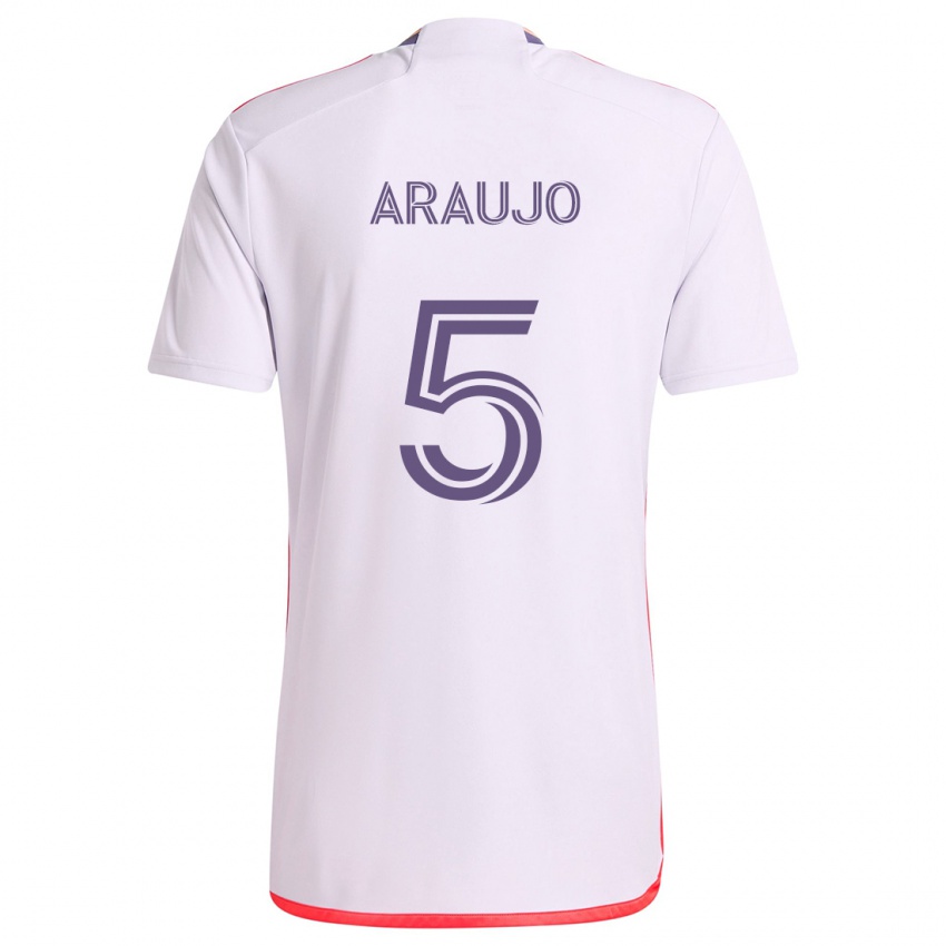 Femme Maillot César Araújo #5 Blanc Rouge Violet Tenues Extérieur 2024/25 T-Shirt Suisse