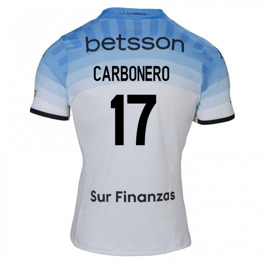 Damen Johan Carbonero #17 Weiß Blau Schwarz Auswärtstrikot Trikot 2024/25 T-Shirt Schweiz