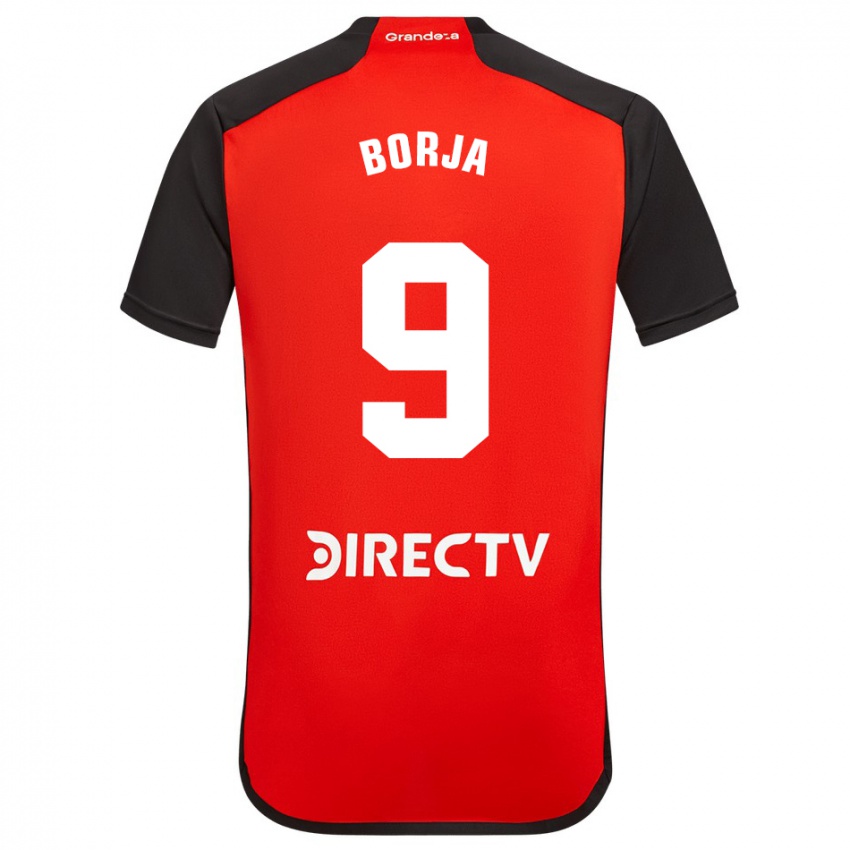 Damen Miguel Borja #9 Rot Schwarz Weiß Auswärtstrikot Trikot 2024/25 T-Shirt Schweiz